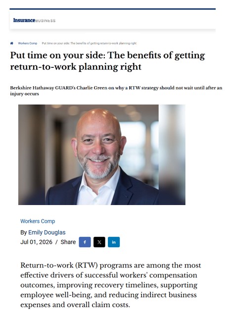 Charlie Green in Insurance Business magazine.